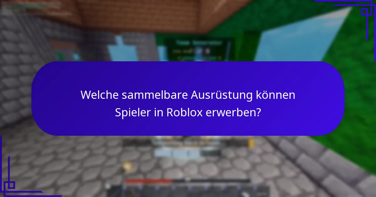 Welche sammelbare Ausrüstung können Spieler in Roblox erwerben?