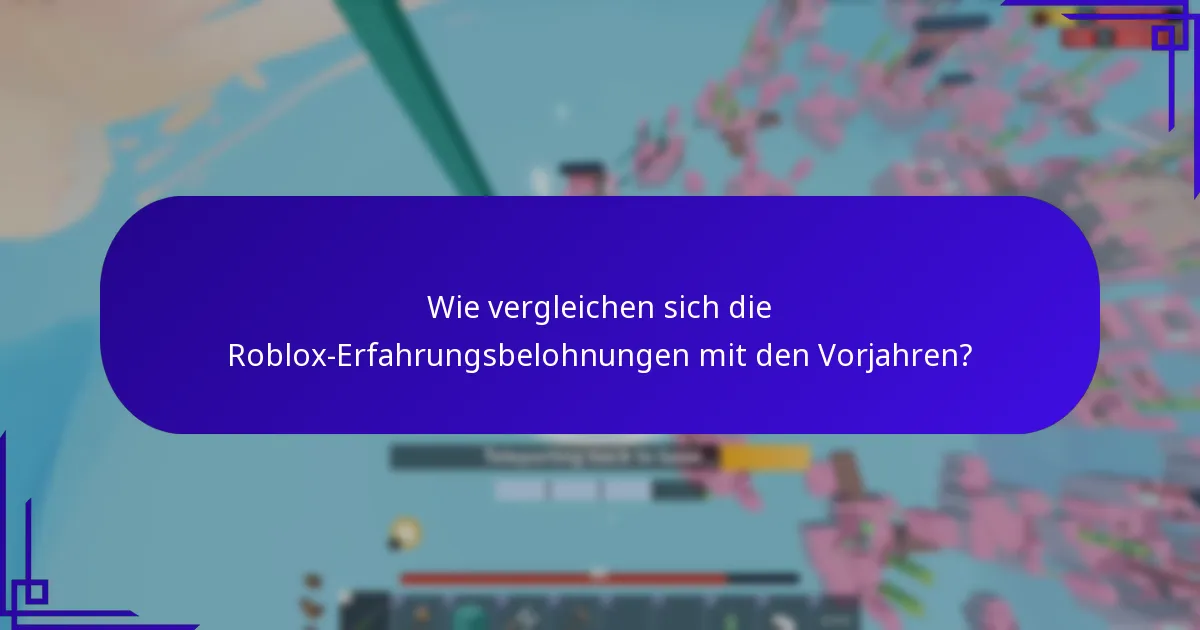 Wie vergleichen sich die Roblox-Erfahrungsbelohnungen mit den Vorjahren?